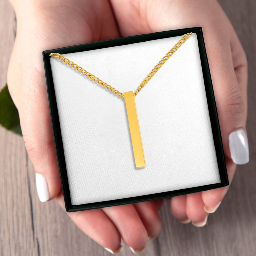 Collier maille cubaine barre 3D