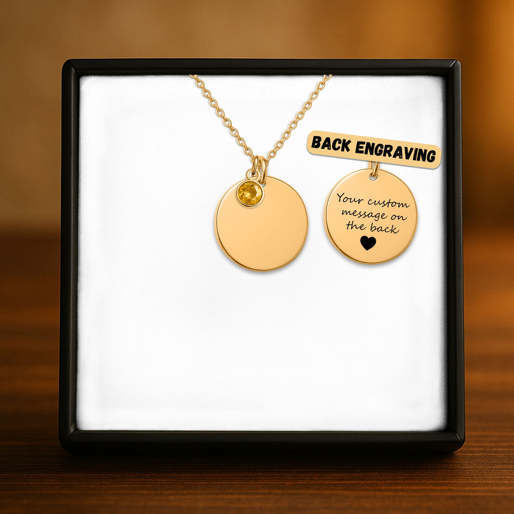 Collier médaille et pierre de naissance