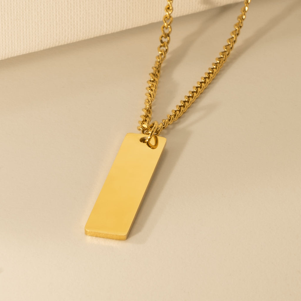 Collier maille cubaine barre verticale