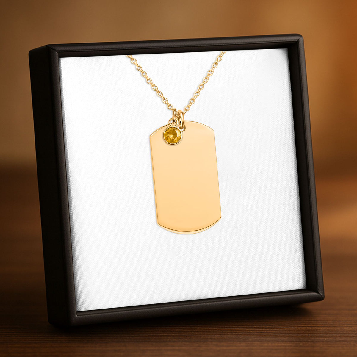 Collier plaque et pierre de naissance