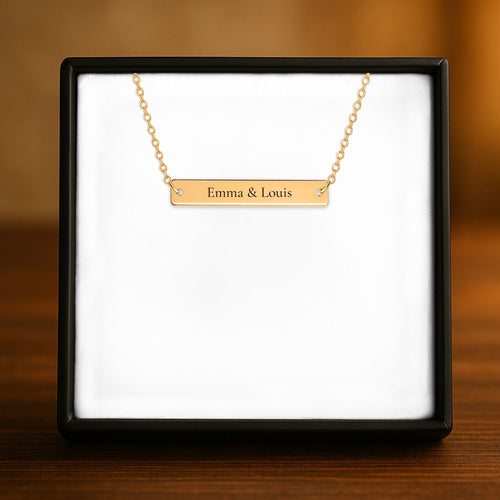 Collier barre gravé