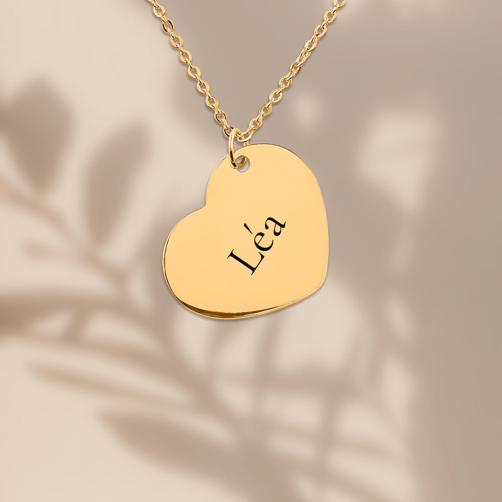 Collier cœur gravé