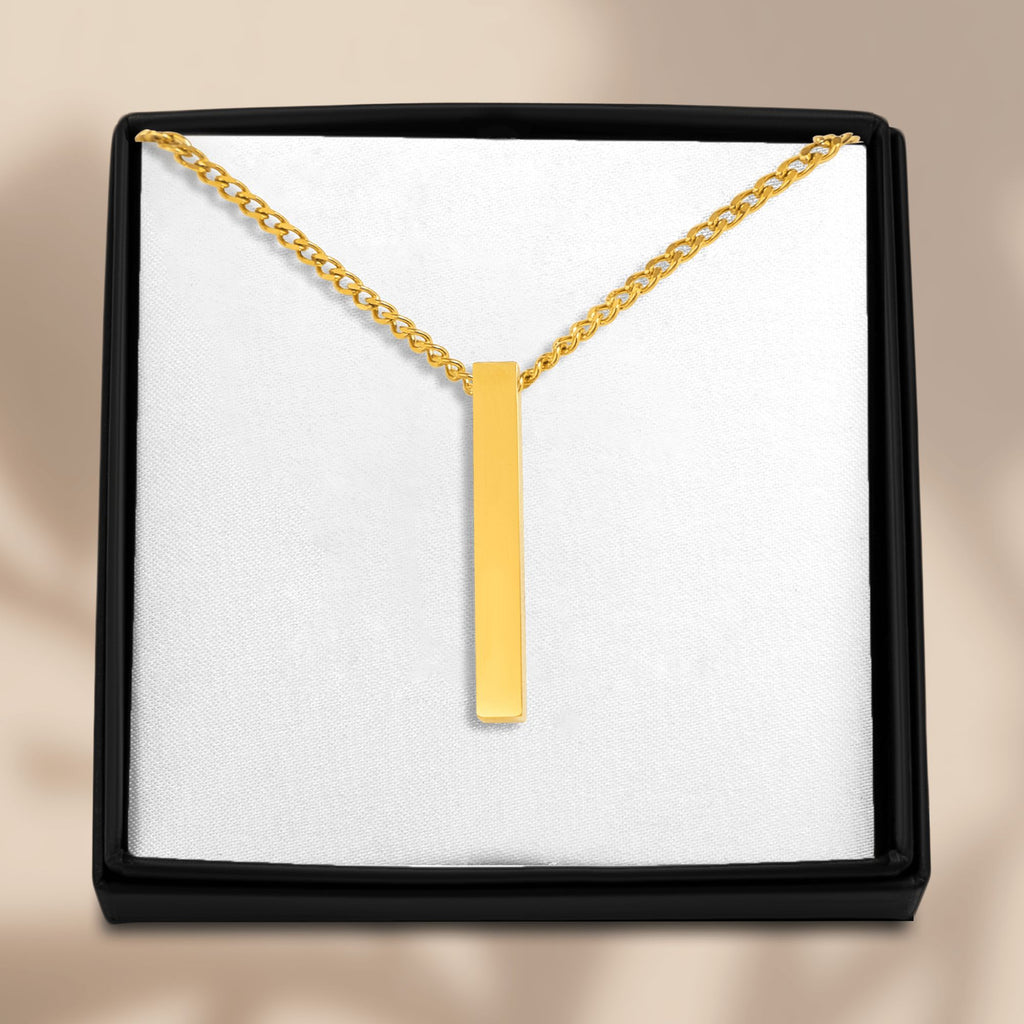 Collier maille cubaine barre 3D