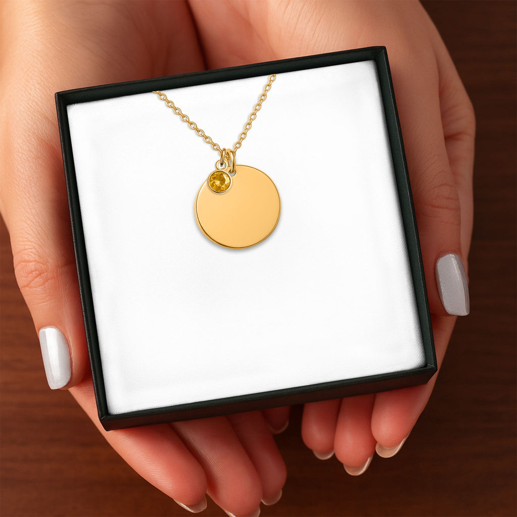 Collier médaille et pierre de naissance