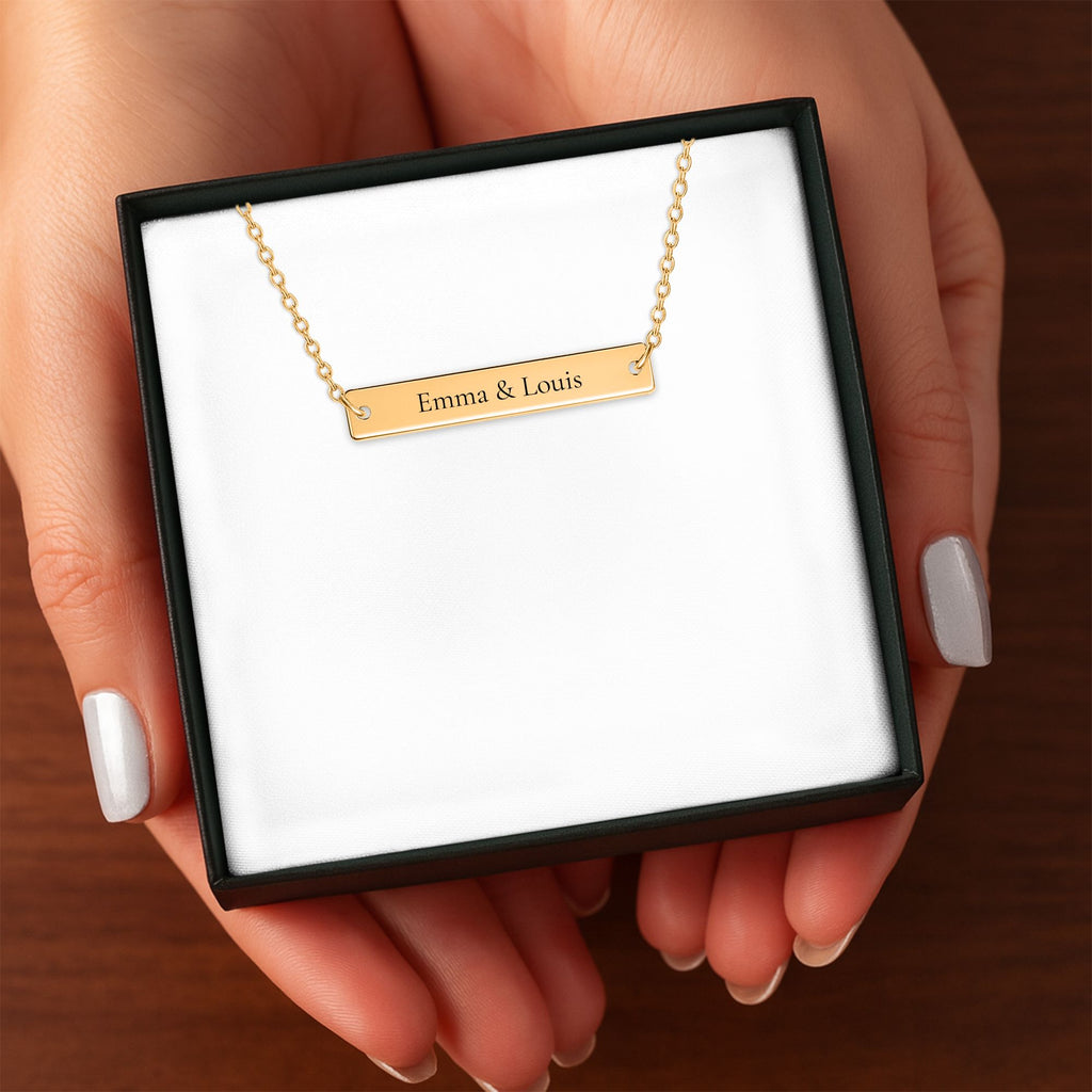 Collier barre gravé