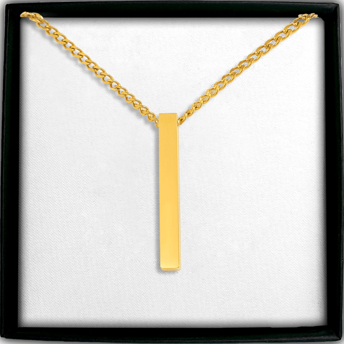 Collier maille cubaine barre 3D