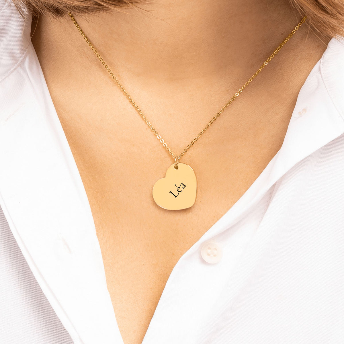 Collier cœur gravé