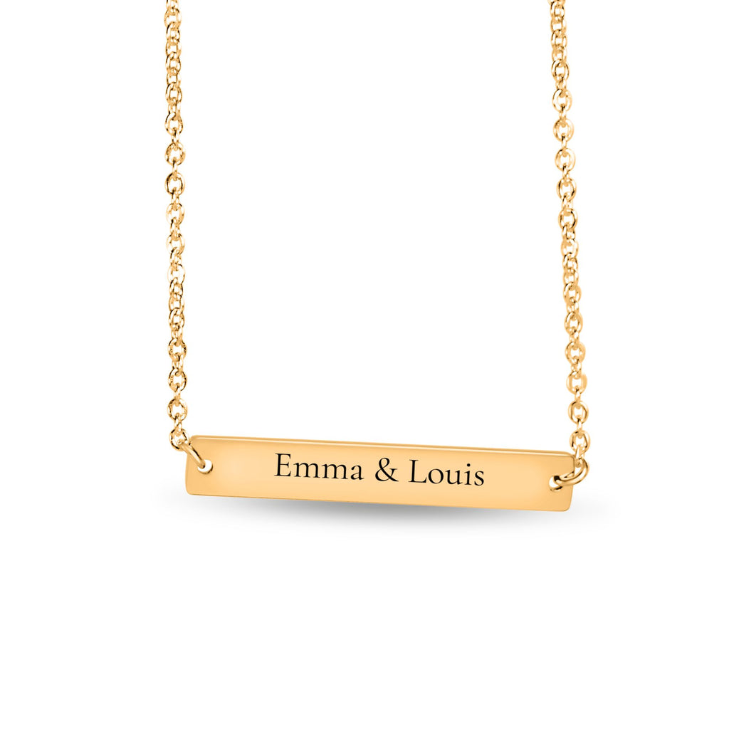 Collier barre gravé