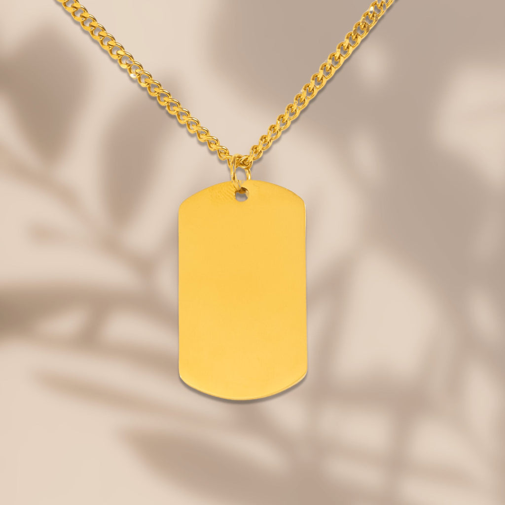 Collier maille cubaine plaque
