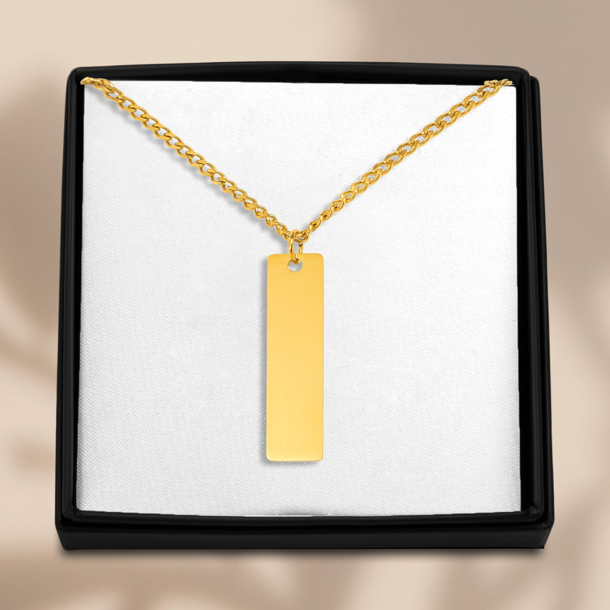 Collier maille cubaine barre verticale