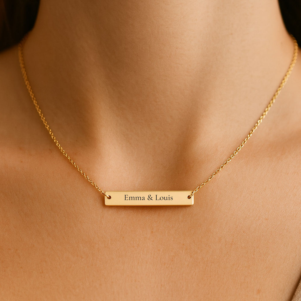 Collier barre gravé