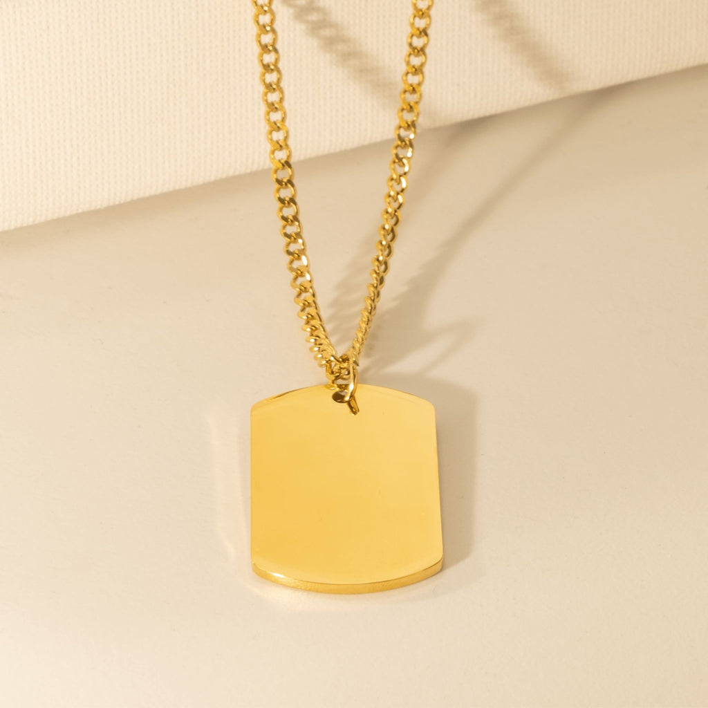 Collier maille cubaine plaque