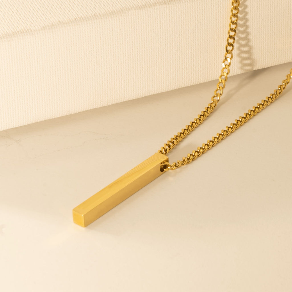 Collier maille cubaine barre 3D
